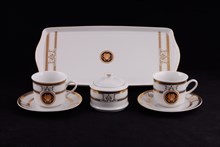 Подарочный набор чайный Тет-а-тет "Gold Head" Белый декор Leander