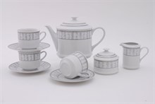 Сервиз чайный "Серый орнамент" Сабина Leander на 6 персон 15 предметов