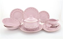 Сервиз столовый на 6 персон "Мелкие цветы" Соната Leander розовый фарфор 25 предметов