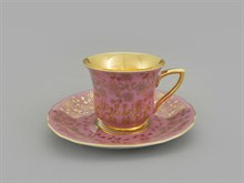Кофейная пара 50 мл "Золотые цветы" розовая сирень Виндзор Leander