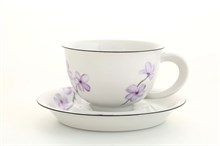 Чашка с блюдцем 350 мл "Цветочная коллекция" Келт Leander (сиреневые цветы)