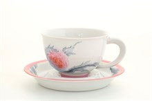 Чайная пара 350 мл "Цветочная коллекция" Келт Leander (розовый с серым декор)