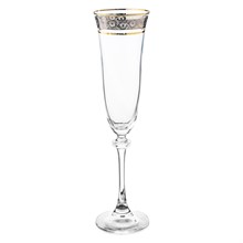 Набор фужеров для шампанского 190 мл ASIO Crystalite Bohemia "Панто платина, отводка золото" (6 штук)