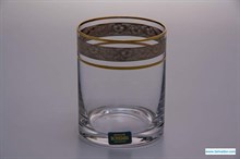 Набор стаканов для виски "LARUS" 320 мл "Панто платина, отводка золото" Crystalite Bohemia (6 штук)