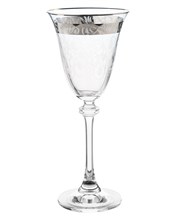 Набор бокалов для белого вина "ASIO" 185 мл "Панто, платиновая полоса, отводка платина" Crystalite Bohemia (6 штук)