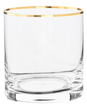 Набор стаканов для виски "LARUS" 410 мл "Отводка золото" Crystalite Bohemia (6 штук)