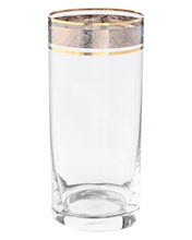 Набор стаканов для воды "LARUS" 350 мл "Панто платина, отводка золото" Crystalite Bohemia (6 штук)