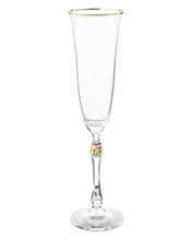 Набор фужеров для шампанского "PARUS" 190 мл "Отводка золото, золотой шар" Crystalite Bohemia (6 штук)
