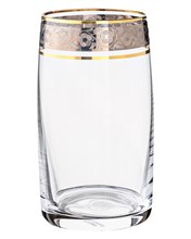 Набор стаканов для воды "PAVO" 250 мл "Панто платина, отводка золото" Crystalite Bohemia (6 штук)