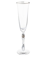 Набор фужеров для шампанского "PARUS" 190 мл "Отводка платина, платиновый шар" Crystalite Bohemia (6 штук)