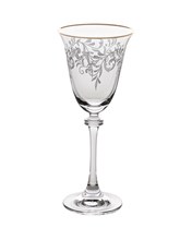 Набор бокалов для белого вина "ASIO" 185 мл "Панто, затирка платина, отводка платина" Crystalite Bohemia (6 штук)