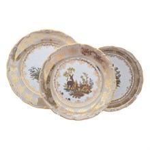 Набор тарелок Queen's Crown Aristokrat Охота бежевая 19,19-салатник,25 см (18 шт)