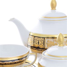 Чайный сервиз Constanza FalkenporzellanTosca Black Gold 6 персон 17 предметов
