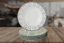 Набор тарелок глубоких 22.5 см "Серый орнамент" Сабина Leander (6 штук)