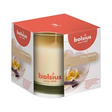 Свеча в стекле ароматическая Bolsius True scents 95/95 ваниль - время горения 43 часа
