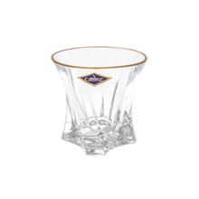 Набор стаканов для виски Aurum Crystal Cooper gold rim 320 мл (6 штук)