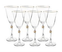 Набор бокалов для красного вина "PARUS"; Декор "Отводка золото, золотой шар", 250 мл  (набор 6 шт),