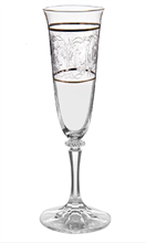 Набор фужеров для шампанского "BRANTA" 175 мл "Панто, 2 отводки платина" Crystalite Bohemia (6 штук)