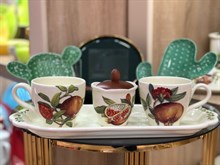 Чайный набор NUOVA CER Гранат  4 предмета (2 кружки + сахарница с крышкой на подставке)