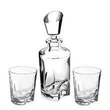 Набор для виски TORNEO, 1 штоф 550мл + 2 стакана (300 мл.) Crystal Bohemia