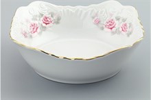 Салатник 17 см Rococo, декор "Бледные розы,отводка золото" Cmielow