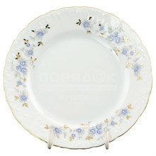 Блюдо круглое 32см Rococo, декор "Голубые цветы,отводка золото" Cmielow