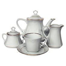 Чайный сервиз на 6 персон Kamelia, декор "Отводка золото" Cmielow 15 предметов