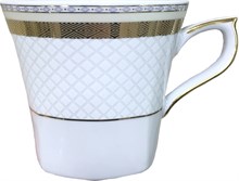 Кофейная чашка 100мл Lwow , декор " Золотой кант, сетка платина" Cmielow