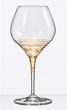 Набор бокалов для вина Аморосо 350 мл (2 штук), декор "Золотая спираль" Crystalex