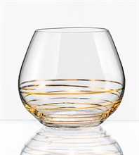 Набор стаканов для виски Аморосо 440 мл (2 штуки), декор "Золотая спираль" Crystalex