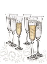 Набор бокалов для шампанского Анжела 190 мл Royal (6 штук) Crystalex
