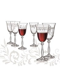 Набор бокалов для вина Анжела 350 мл Royal (6 штук) Crystalex