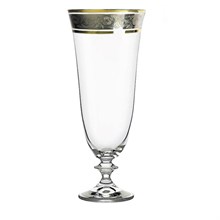 Набор бокалов для пива Анжела 360 мл (6 штук), декор "Панто платина, золото" Crystalex