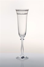 Набор бокалов для шампанского Анжела 190 мл (6 штук), декор "Отводка платина, цветочный узор" Crystalex