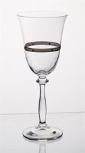 Набор бокалов для вина Анжела 185 мл (6 штук), декор "Платиновые кружева,широкий кант" Crystalex