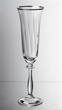 Набор фужеров для шампанского Анжела 190 мл (6шт) оптика, отводка платина Crystalex