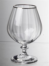 Набор бокалов для бренди Анжела 400 мл (6 штук) оптика, отводка платина Crystalex