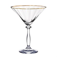 Набор бокалов для мартини Анжела 285 мл (6 штук) оптика, отводка золота Crystalex