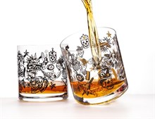 Набор стаканов для виски Барлайн 410 мл (2 штуки), декор "Tatto set" Crystalex