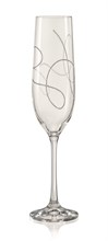 Набор бокалов для шампанского Виола 190 мл (2 штуки), декор "STRING глубокое травление" Crystalex