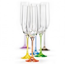 Набор бокалов для шампанского Виола 190 мл (6 штук) ножки ассорти Crystalex