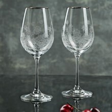 Набор бокалов для вина Виола 350 мл (2 штуки), декор "Снежинки" Crystalex