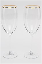 Набор бокалов для вина Грандиосо 450 мл (2 штуки), декор "Двойная отводка золото" Crystalex