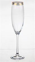 Набор бокалов для шампанского Грандиосо 230 мл (2 штуки) Crystalex