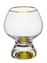 Набор бокалов для бренди Джина 250 мл (6 штук); декор"Отводка золото, дно золотое" Crystalex