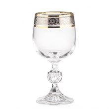 Набор бокалов для вина Клаудия 190 мл (6 штук), декор "Панто платина, золото" Crystalex