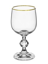 Набор бокалов для вина Клаудия 190 мл (6 штук), декор "Отводка золото" Crystalex