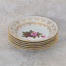 Набор глубоких тарелок Queen's Crown Aristokrat Роза 23 см (6 шт)