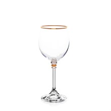 Набор бокалов для вина Оливия 200 мл (6 штук), декор "Отводка золото,ножка золото" Crystalex