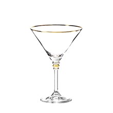 Набор бокалов для мартини Оливия 210 мл (6 штук), декор "Отводка золото, ножка золото" Crystalex